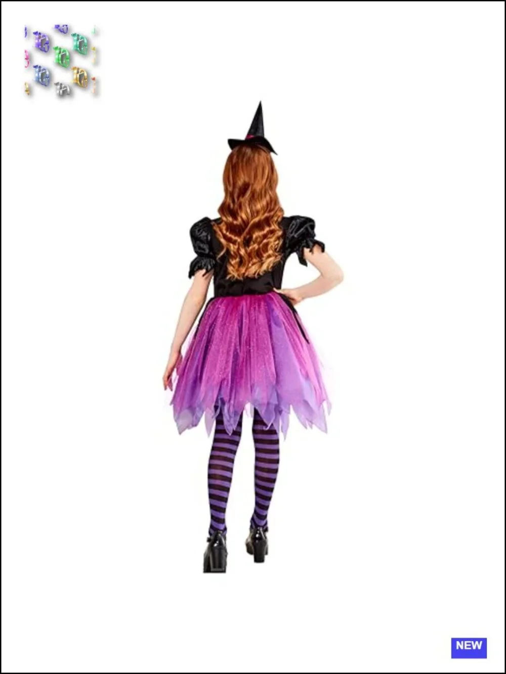Girls Witch Costume Dress with Headband Halloween Cosplay